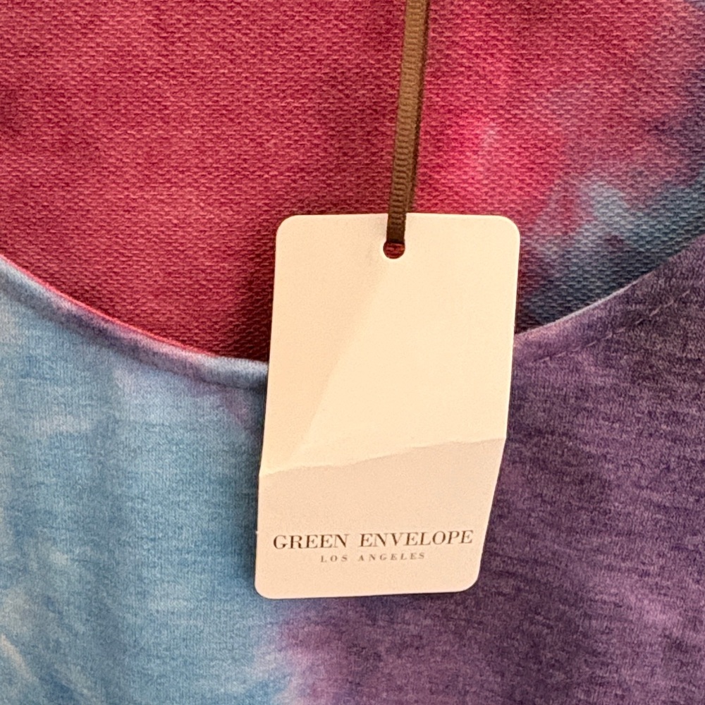 Green Envelope NWT Scoop Neck Tie-Dye Tee - Pink, Blue, Purple - Picture 3 of 6